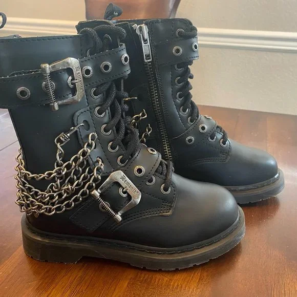 demonia bolt-250 (worn once) DEMONIA BOLT-250 MENS UNISEX GOTH PUNK MILITARY BOOTS US 5  main image 3